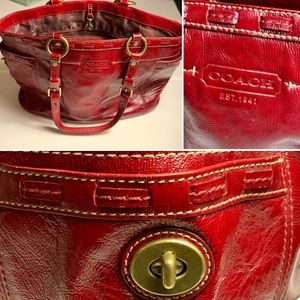 Coach Red Leather Handbag